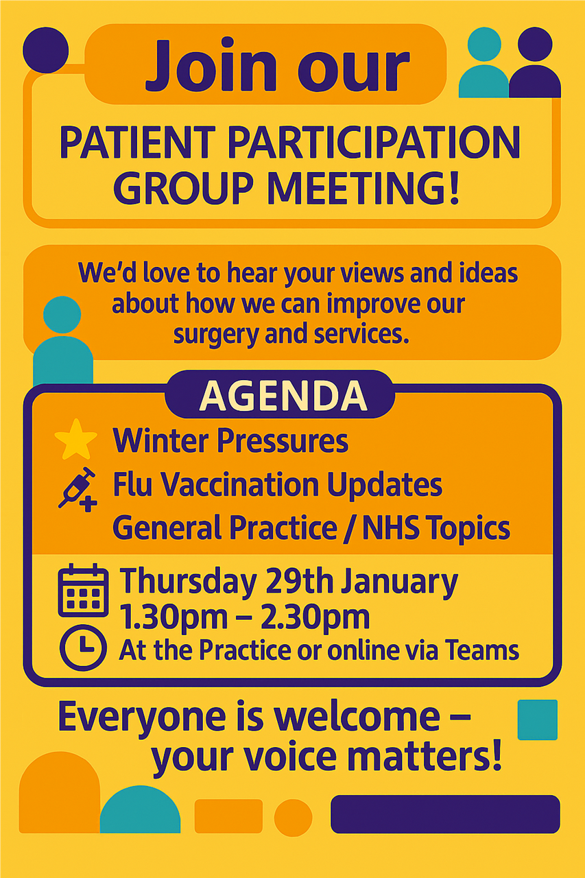PPG Meeting Poster Thursday 29th January at 1.30