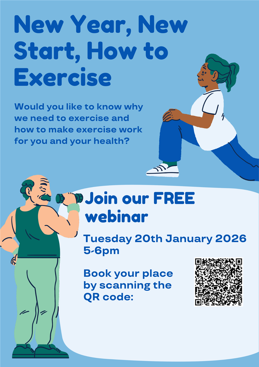 New Year, New Start, How to Exercise - Webinar 20th January - 5pm-6pm 