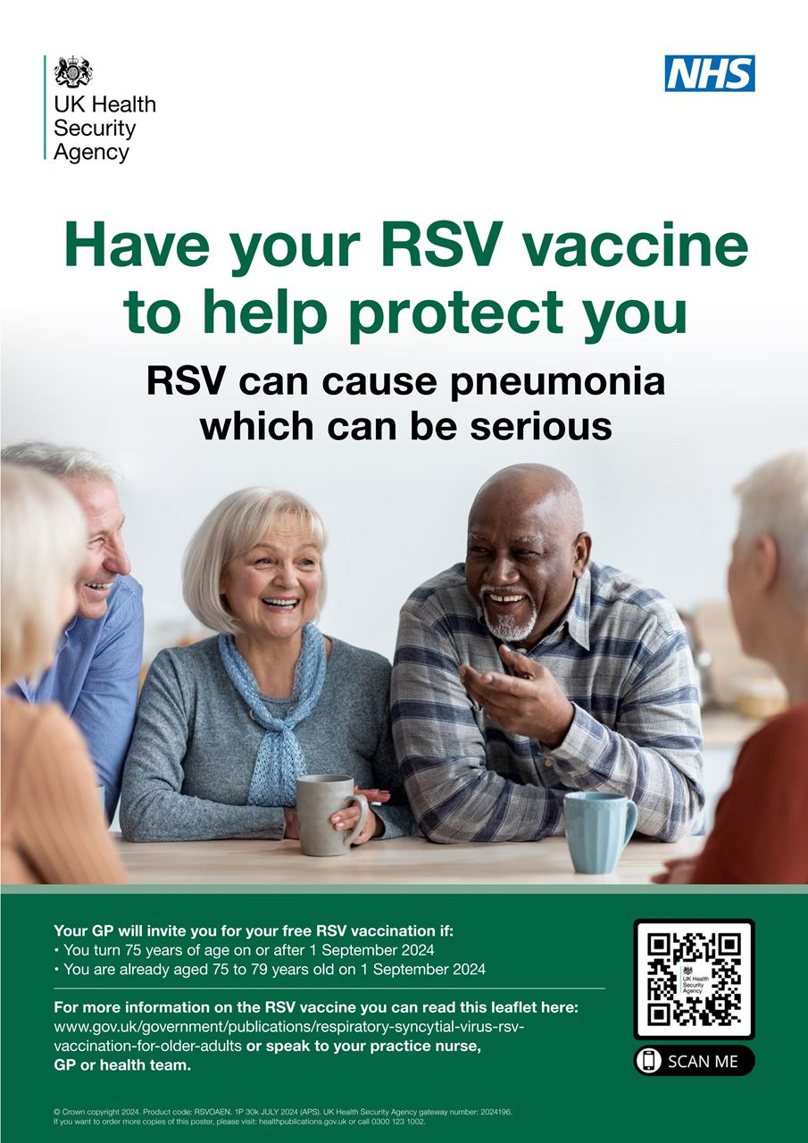 Have your RSV Vaccine to help protect you poster